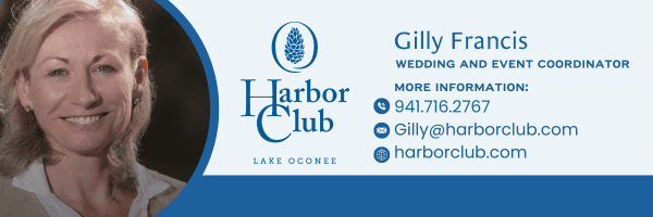 Gilly Francis contact information. Wedding and event coordinator for Harbor Club on Lake Oconee